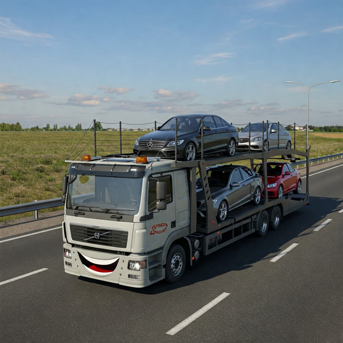 Open car transport truck